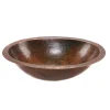 Premier Copper Products Oval Under Counter Hammered Copper Bathroom Sink