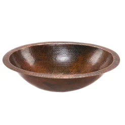 Premier Copper Products Oval Under Counter Hammered Copper Bathroom Sink