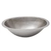 Premier Copper Products 19" Oval Under Counter Hammered Copper Bathroom Sink in Nickel
