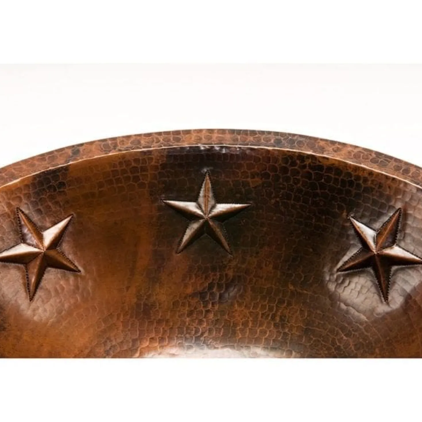 Premier Copper Products Oval Star Under Counter Hammered Copper Bathroom Sink