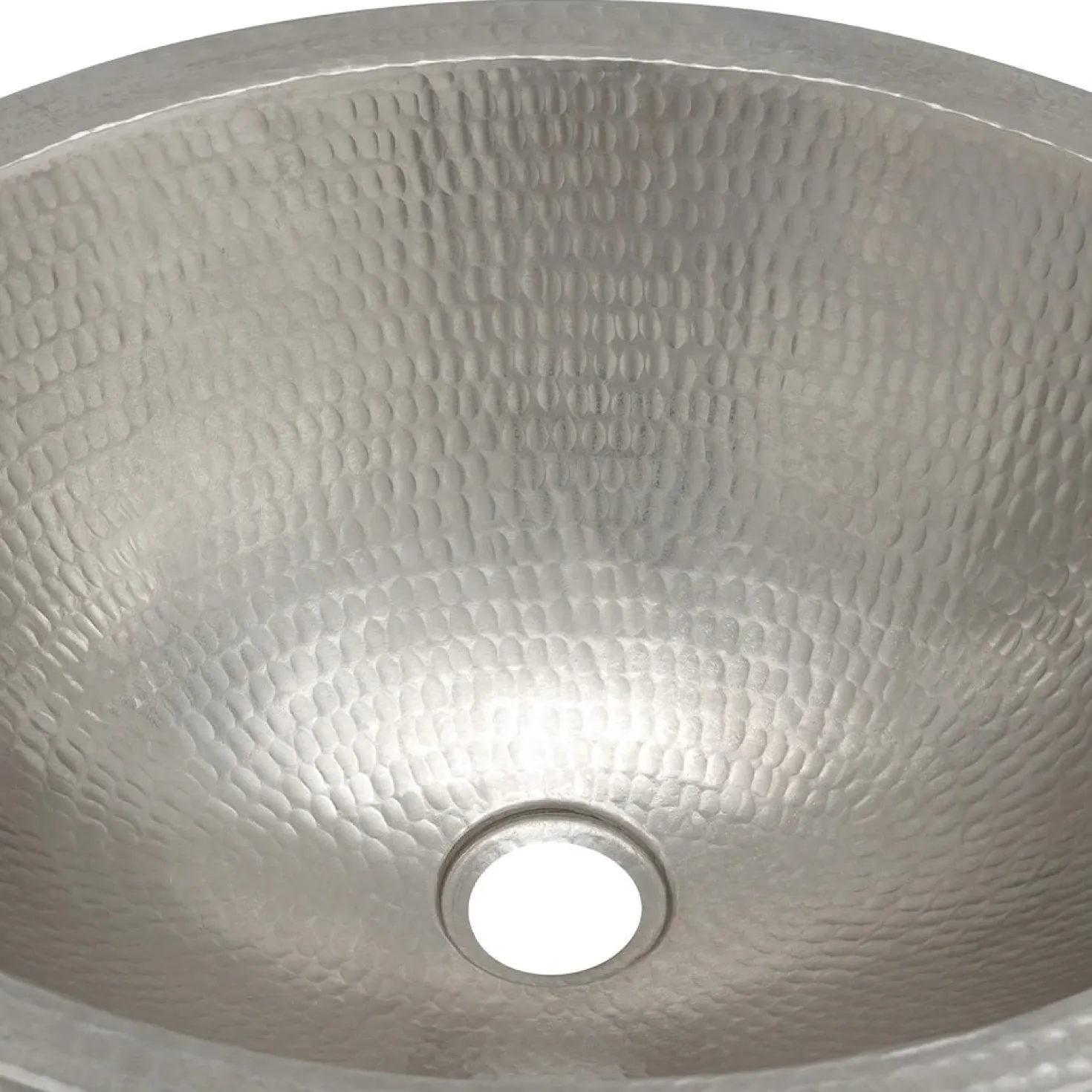 Premier Copper Products Oval Skirted Vessel Hammered Copper Sink in Nickel