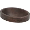 Premier Copper Products Oval Skirted Vessel Hammered Copper Sink