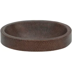 Premier Copper Products Oval Skirted Vessel Hammered Copper Sink
