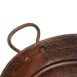 Premier Copper Products Oval Bucket Vessel Hammered Copper Sink with Handles