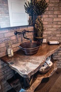 Premier Copper Products Oval Bucket Vessel Hammered Copper Sink with Handles