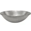 Premier Copper Products 17" Oval Wired Rim Vessel Hammered Copper Sink in Nickel