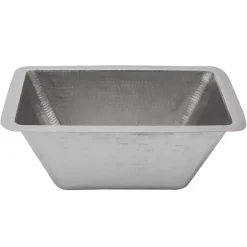 Premier Copper Products Rectangle Copper Bar Sink in Nickel with 2" Drain Size
