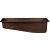 Premier Copper Products 28" Rectangle Hammered Copper Slanted Bar/Prep Sink with 3.5" Drain Opening