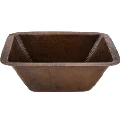 Premier Copper Products Rectangle Copper Prep Sink with 3.5" Drain Size
