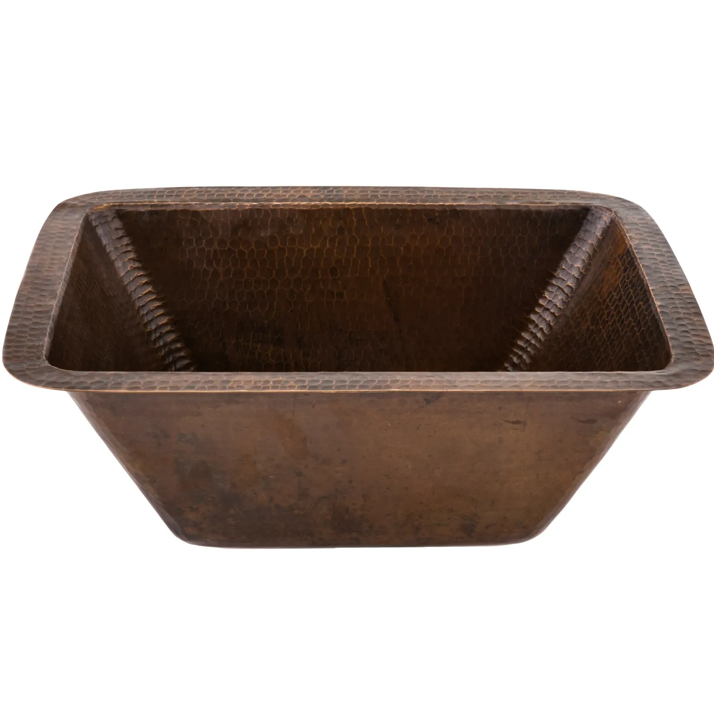 Premier Copper Products Rectangle Copper Prep Sink with 3.5" Drain Size