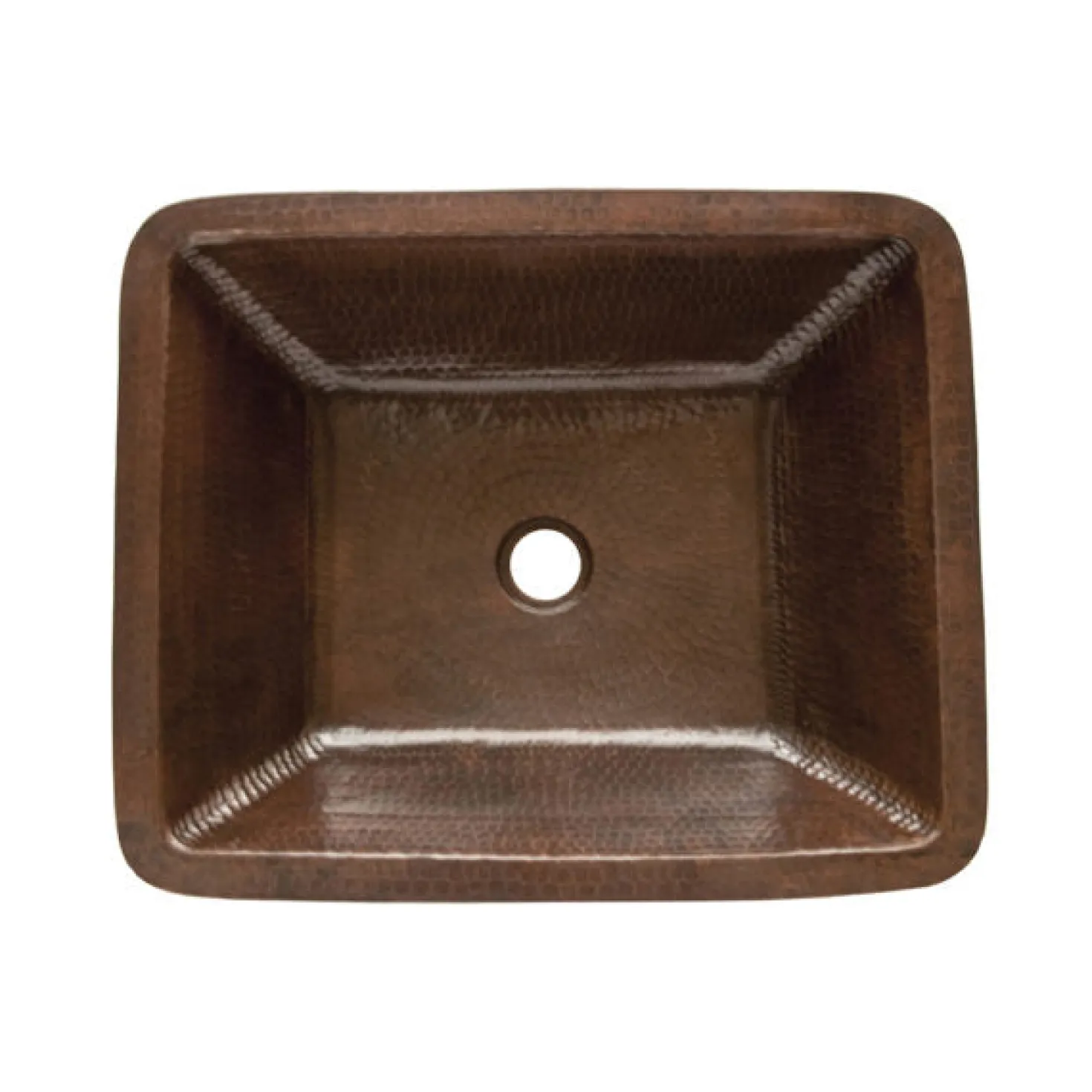 Premier Copper Products Rectangle Under Counter Hammered Copper Bathroom Sink