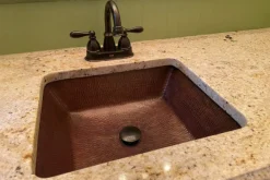 Premier Copper Products Rectangle Under Counter Hammered Copper Bathroom Sink