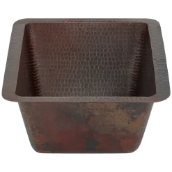 Premier Copper Products Rectangle Hammered Copper Bathroom Sink