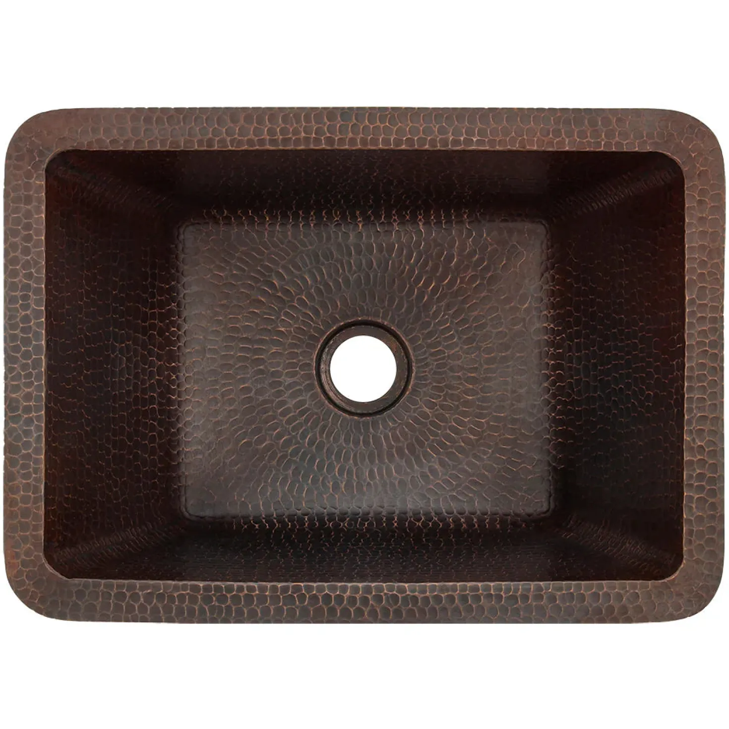 Premier Copper Products Rectangle Hammered Copper Bathroom Sink