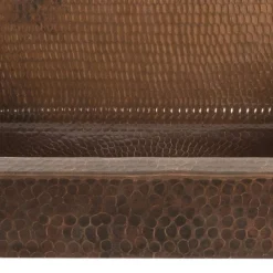 Premier Copper Products 17" Rectangle Skirted Vessel Hammered Copper Sink