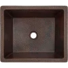 Premier Copper Products 19" Rectangle Skirted Vessel Hammered Copper Sink