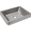 Premier Copper Products 19" Rectangle Skirted Vessel Hammered Copper Sink in Nickel