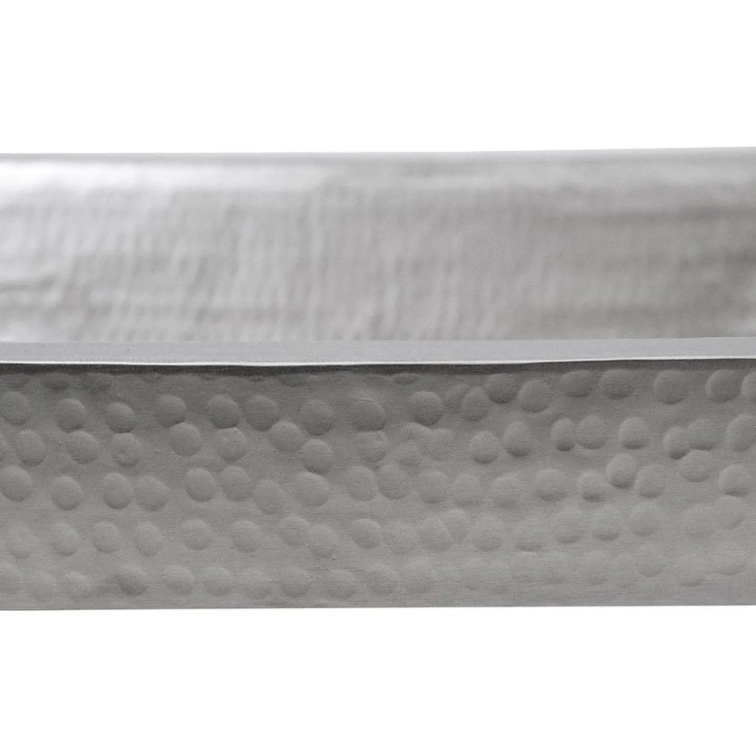 Premier Copper Products 19" Rectangle Skirted Vessel Hammered Copper Sink in Nickel