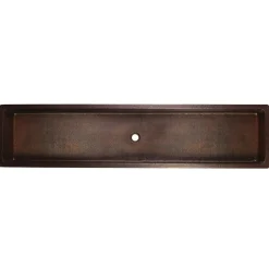 Premier Copper Products 60" Rectangle Skirted Vessel Hammered Copper Sink