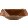 Premier Copper Products Rectangle Hand Forged Old World Copper Vessel Sink