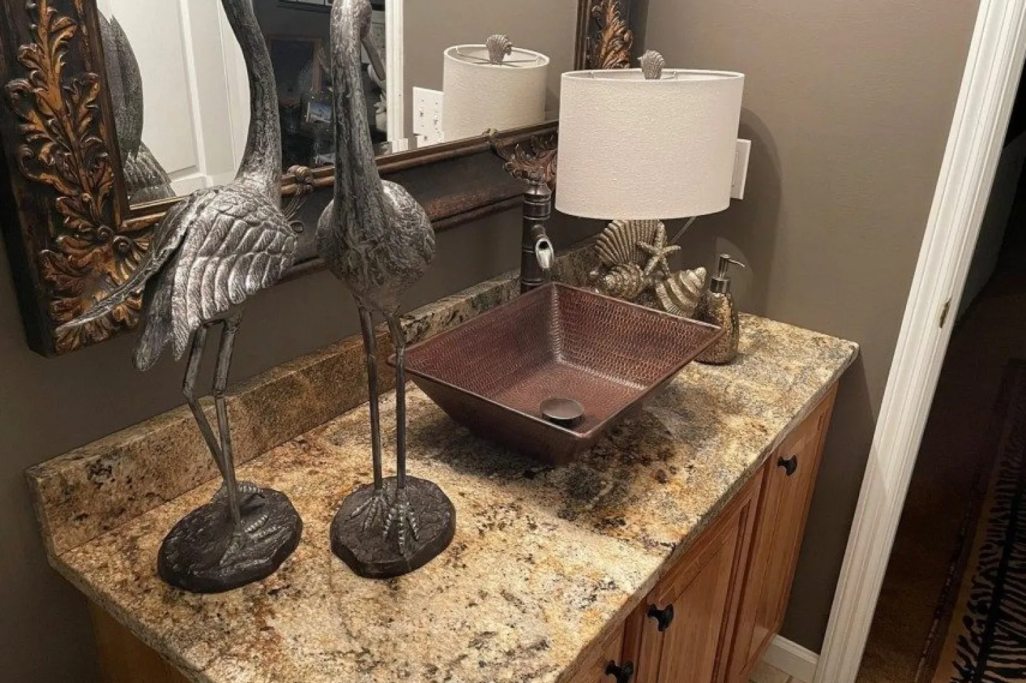 Premier Copper Products 17" Rectangle Wired Rim Vessel Hammered Copper Sink