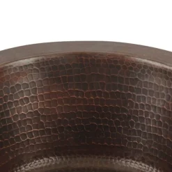 Premier Copper Products 12" Round Hammered Copper Bar Sink with 2" Drain Size