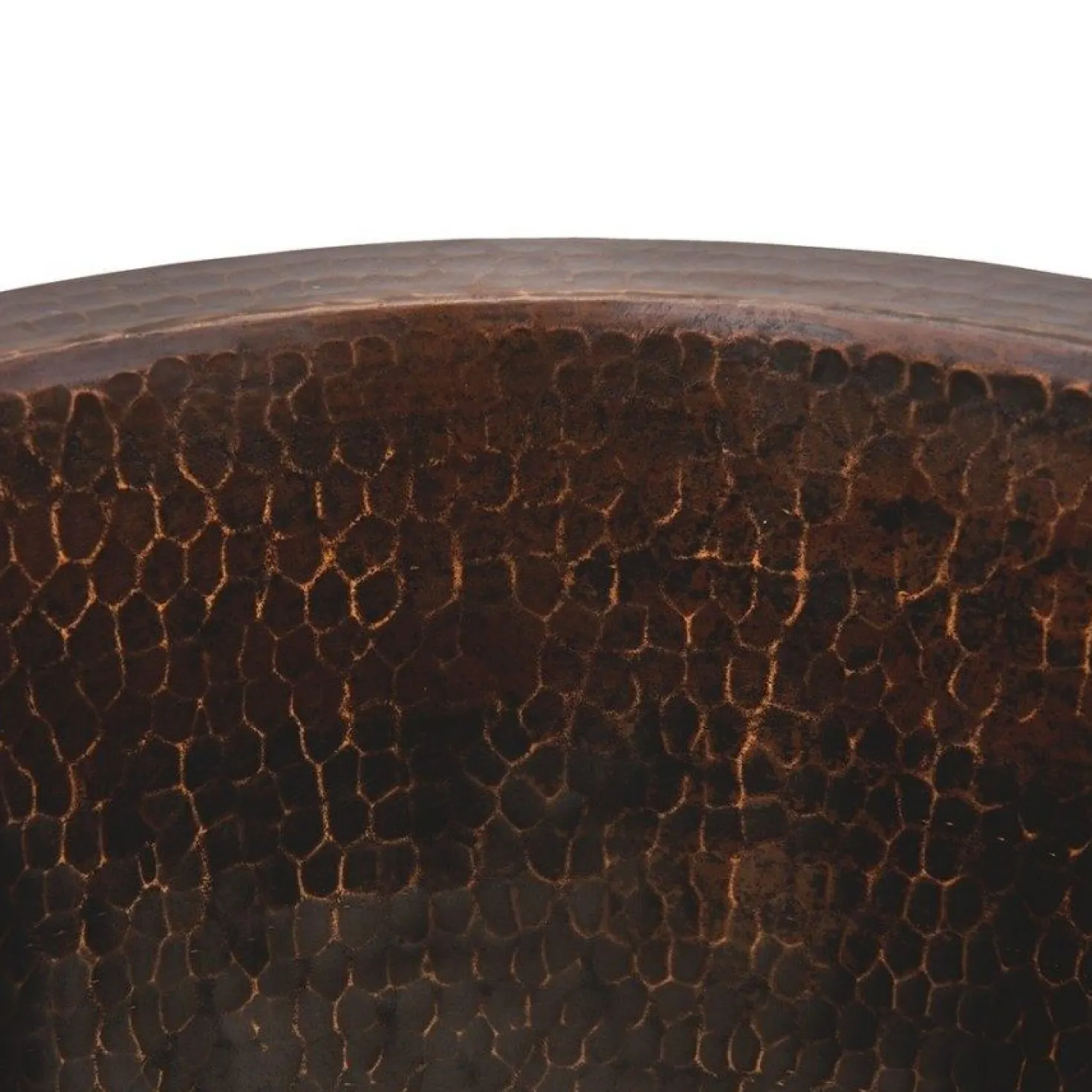 Premier Copper Products 12" Round Hammered Copper Ice Bucket Bar/Prep Sink
