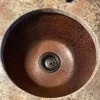 Premier Copper Products 16" Round Hammered Copper Prep Sink with 3.5" Drain Size