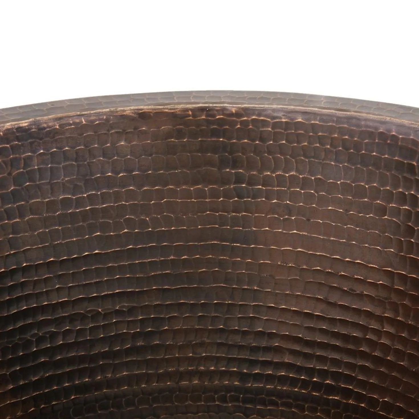 Premier Copper Products 16" Round Hammered Copper Prep Sink with 3.5" Drain Size
