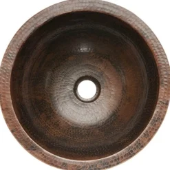 Premier Copper Products 14" Round Under Counter Hammered Copper Sink