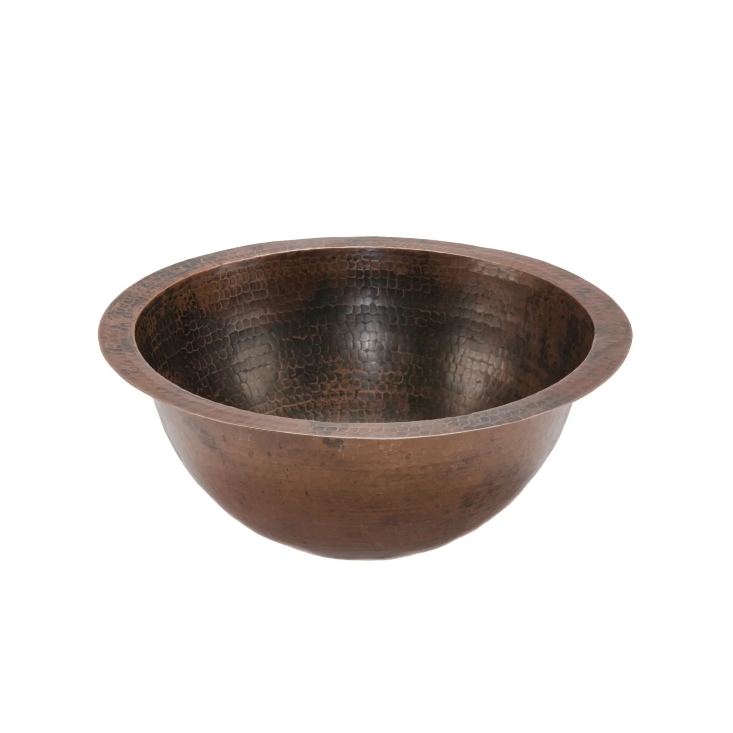 Premier Copper Products 14" Round Under Counter Hammered Copper Sink
