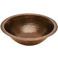 Premier Copper Products Round Under Counter Hammered Copper Sink