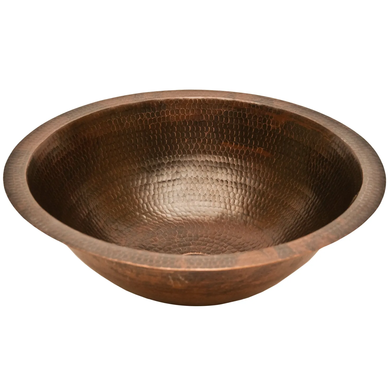 Premier Copper Products Round Under Counter Hammered Copper Sink