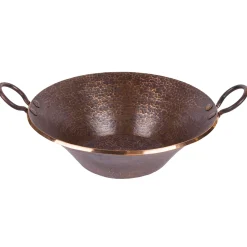 Premier Copper Products Round Hand Forged Old World Miners Pan Copper Vessel Sink