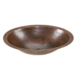 Premier Copper Products Small Oval Under Counter Hammered Copper Sink