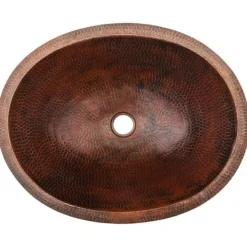 Premier Copper Products Small Oval Under Counter Hammered Copper Sink
