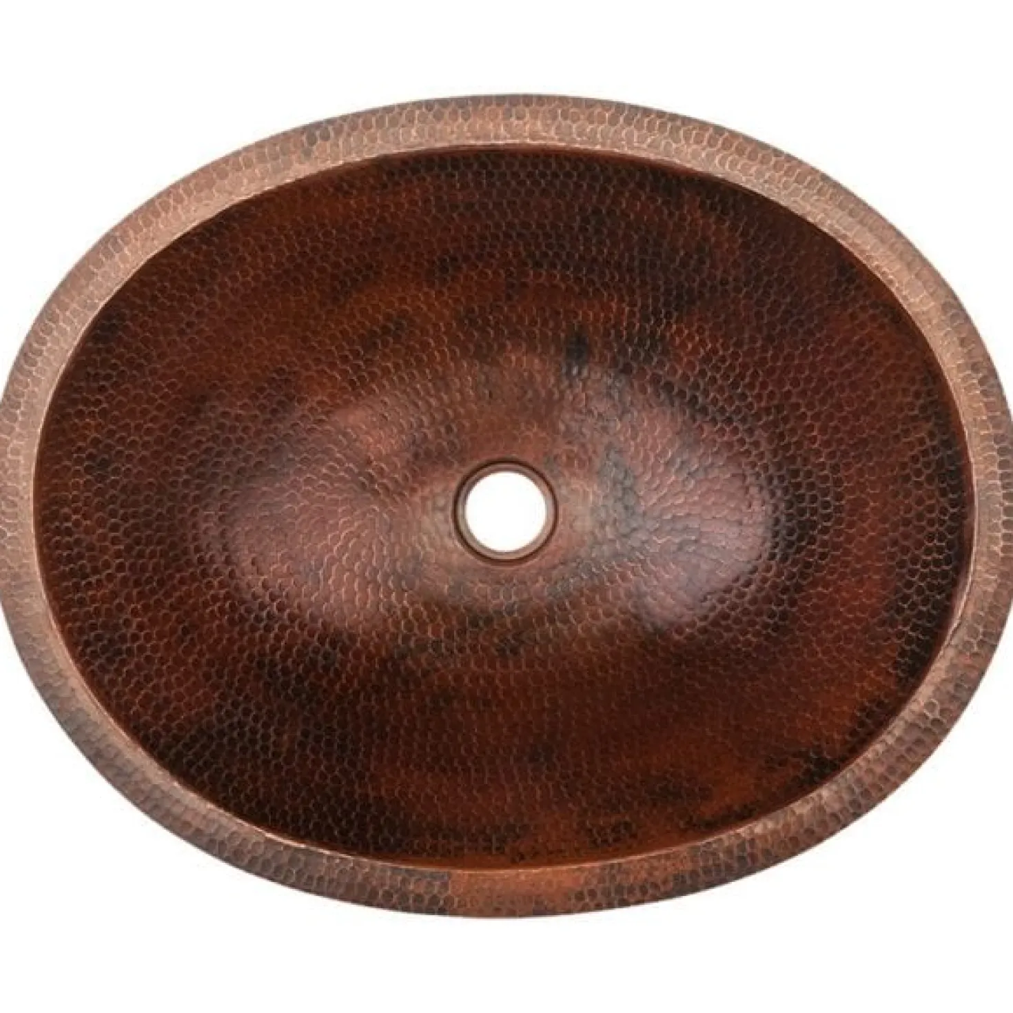 Premier Copper Products Small Oval Under Counter Hammered Copper Sink