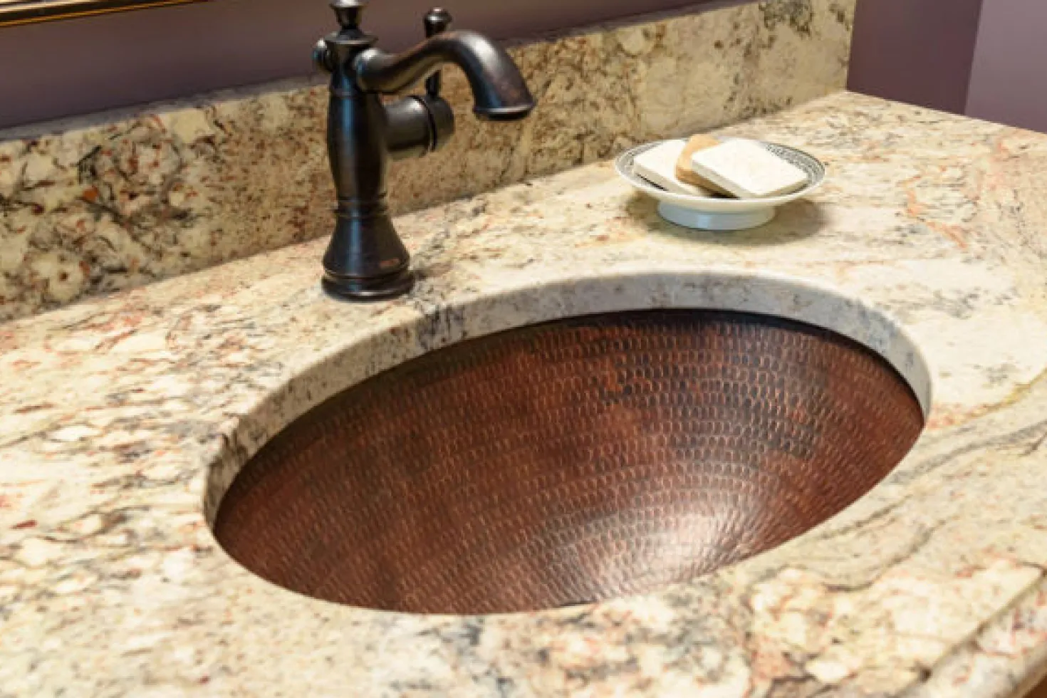 Premier Copper Products Small Oval Under Counter Hammered Copper Sink