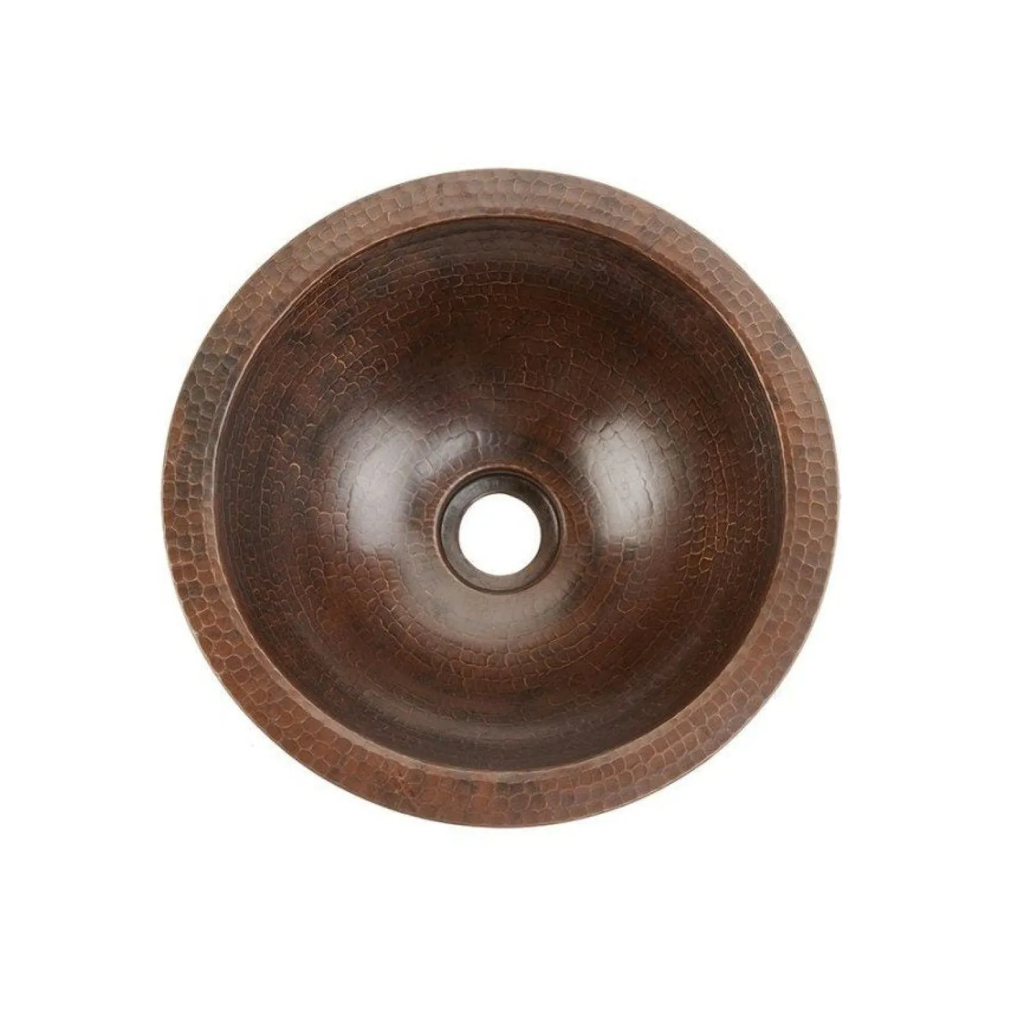 Premier Copper Products 12" Small Round Under Counter Hammered Copper Sink