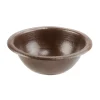 Premier Copper Products 12" Small Round Self Rimming Hammered Copper Sink