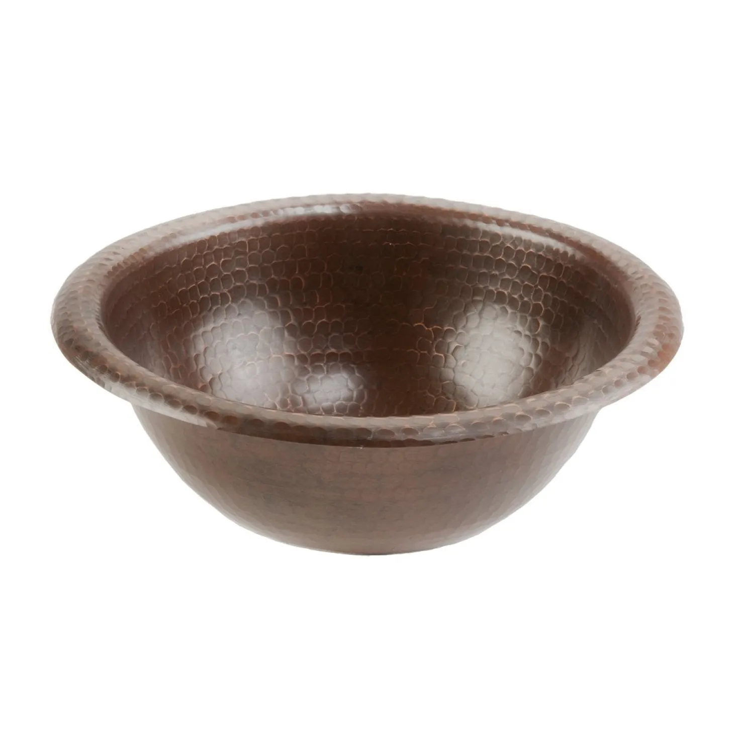 Premier Copper Products 12" Small Round Self Rimming Hammered Copper Sink