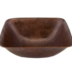Premier Copper Products 14" Square Vessel Hammered Copper Sink