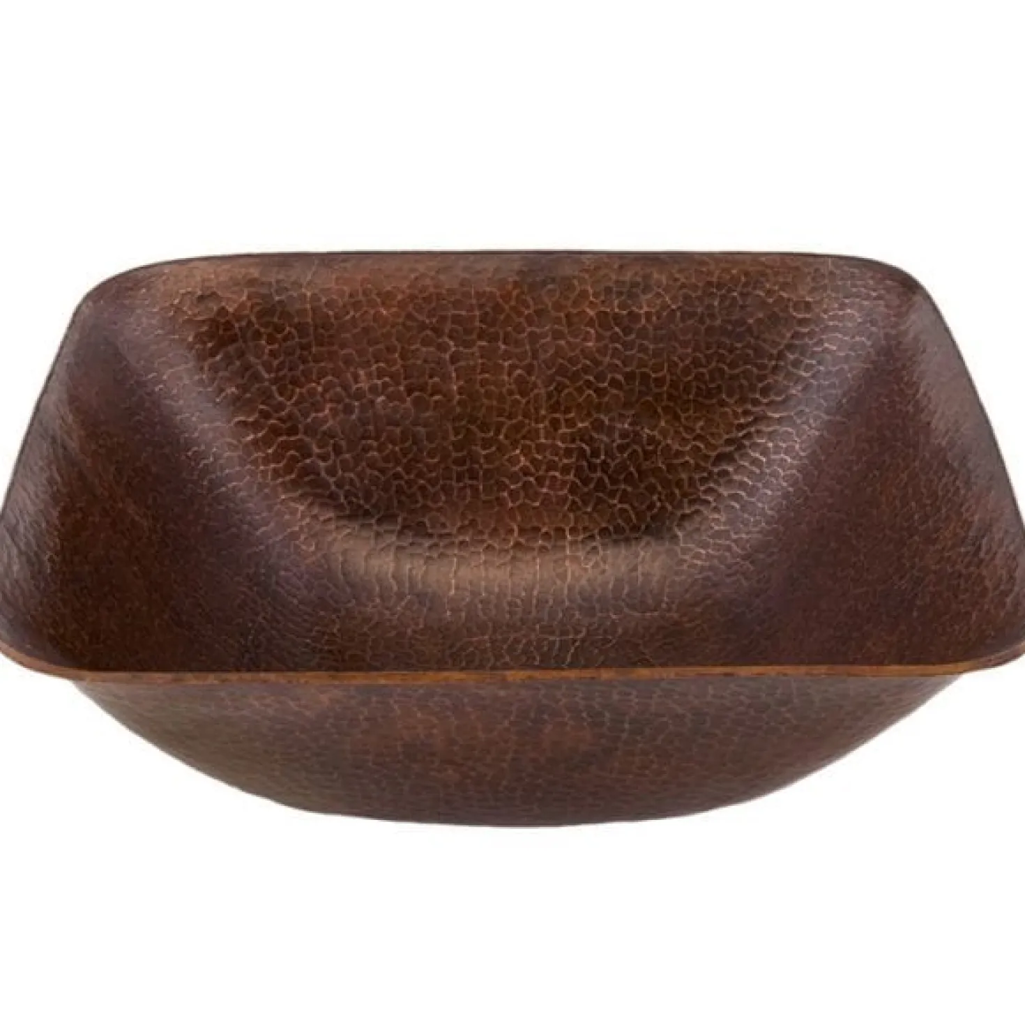 Premier Copper Products 14" Square Vessel Hammered Copper Sink
