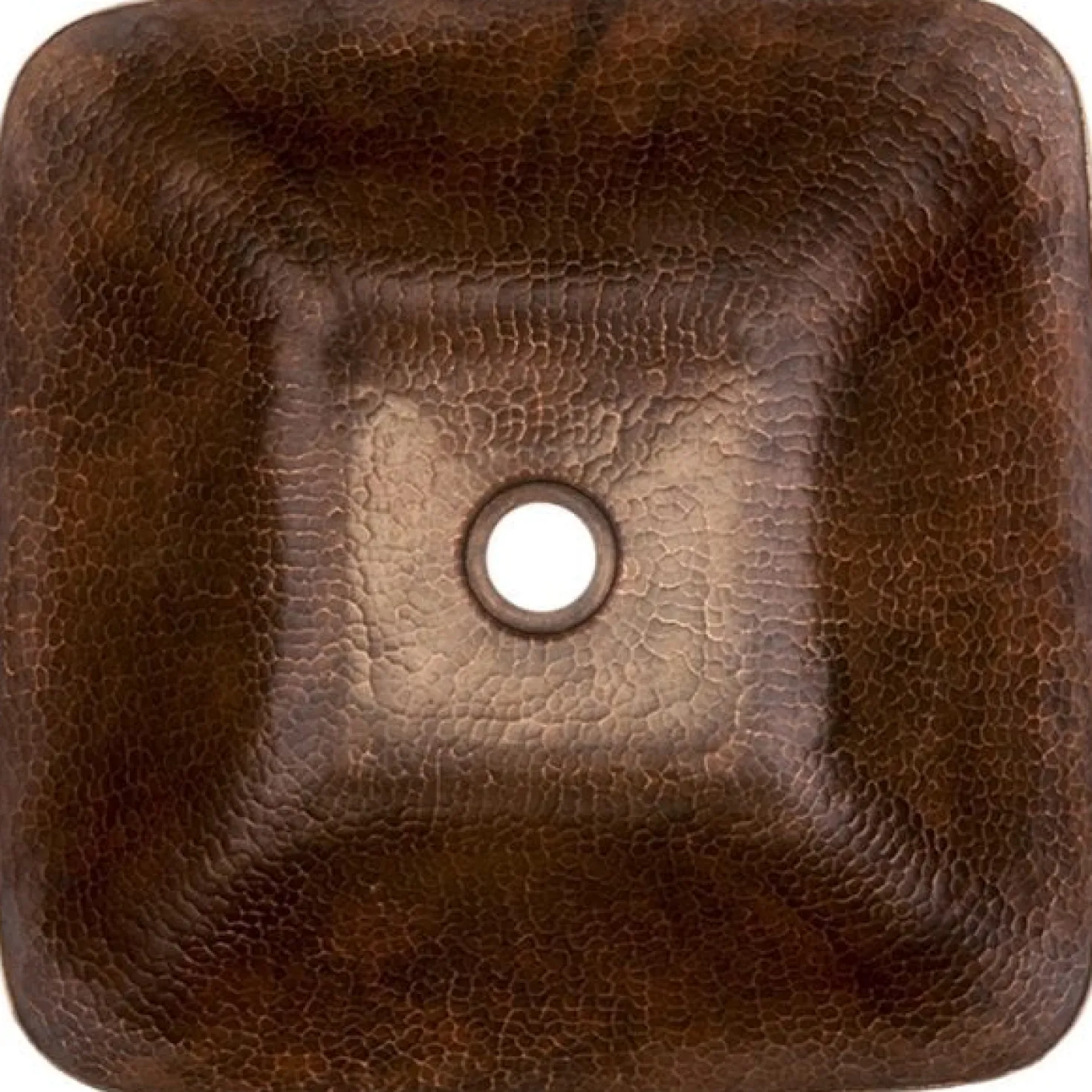 Premier Copper Products 14" Square Vessel Hammered Copper Sink