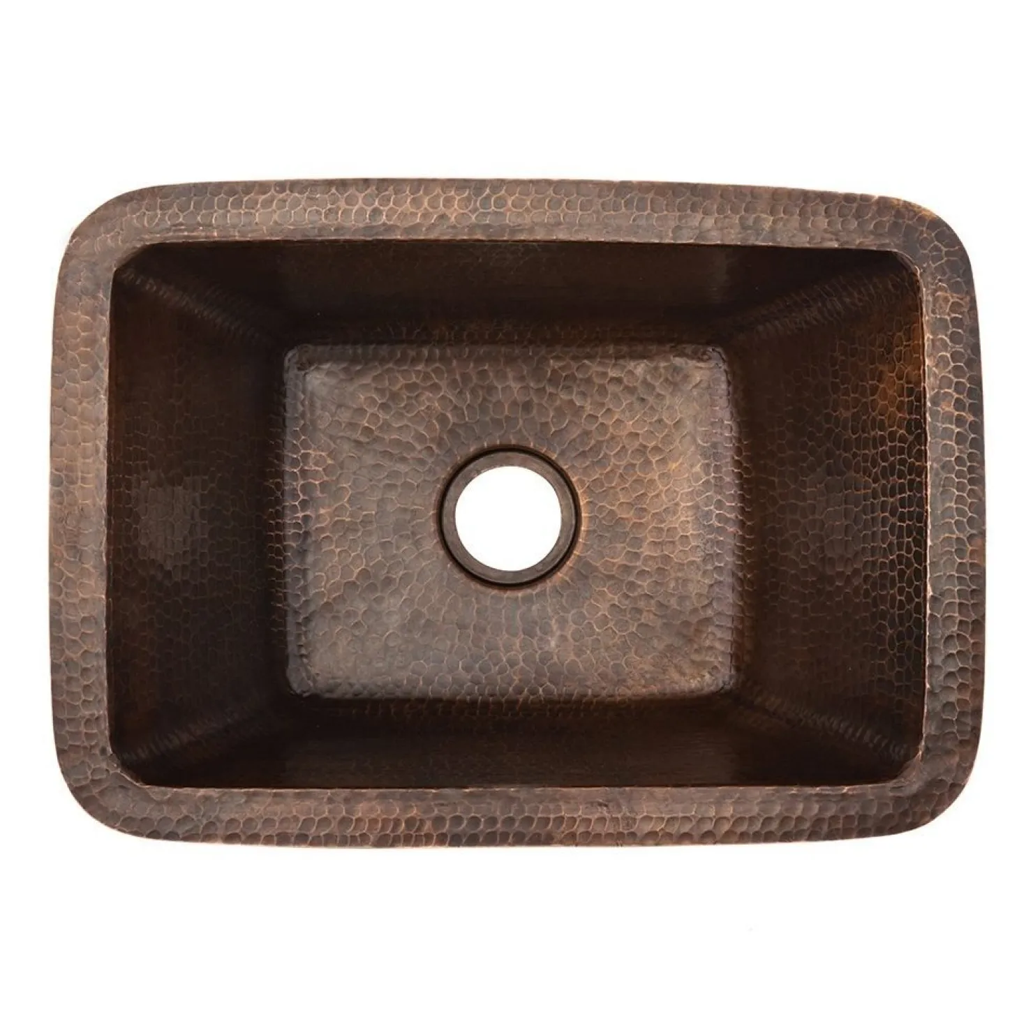 Premier Copper Products 17" x 12" Rectangle Copper Bar Sink with 2" Drain