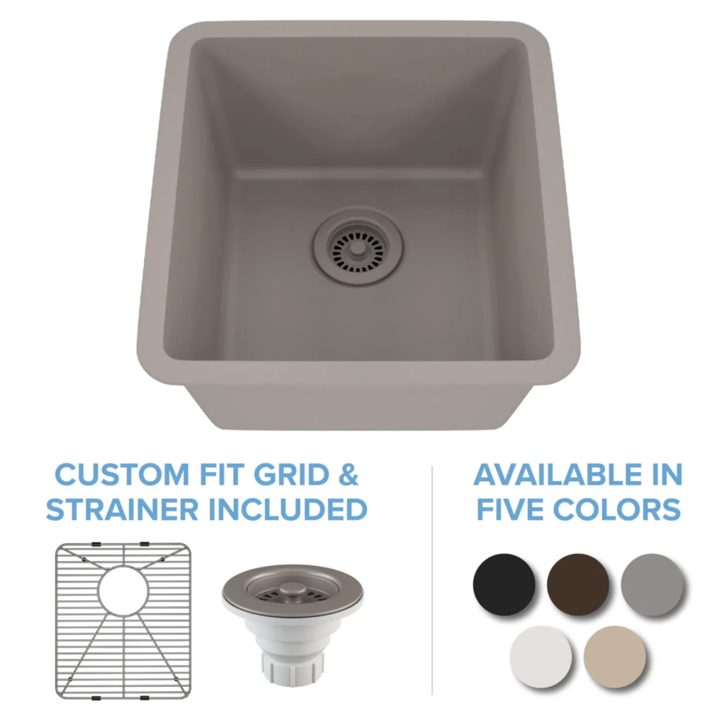 Rectangle Quartz Composite Bar/Prep Sink