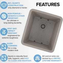 Rectangle Quartz Composite Bar/Prep Sink