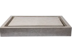 Rectangular Infinity Pool Sink in Polished Penny Grey Marble