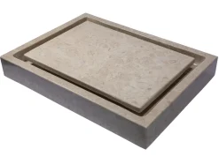 Rectangular Infinity Pool Sink in Polished Penny Grey Marble