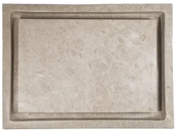 Rectangular Infinity Pool Sink in Polished Penny Grey Marble